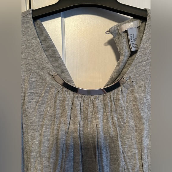 H&M Gray Knit Top with Silver Metal Neck Detail - Picture 6 of 14
